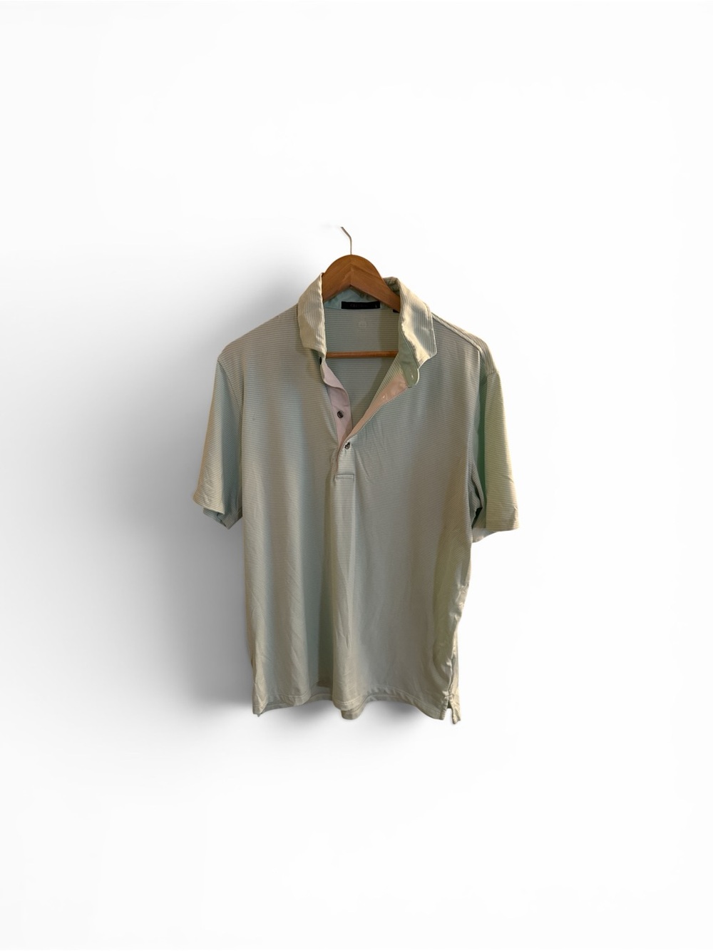 Greyson Men's Light Beige Polo with Pink Placket